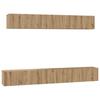 Wall Mounted TV Cabinet Set 5 Pcs Artisan Oak Wood Based Material