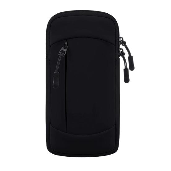 Sac de bras pour téléphone à deux compartiments grande capacité Brassard de course Léger Confortable Poche sécurisée pour téléphone pour le sport la forme physique
