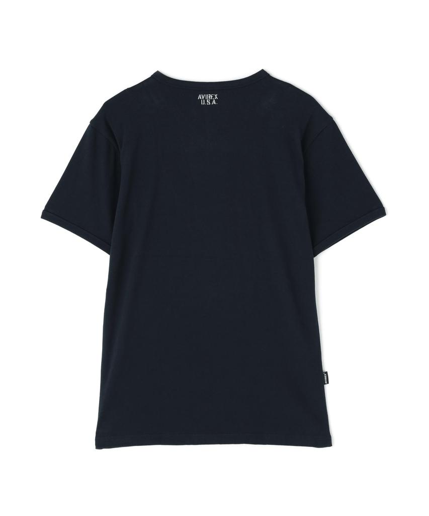 AVIREX DAILY RIB V-NECK TEE 6143501 Men's M Royal