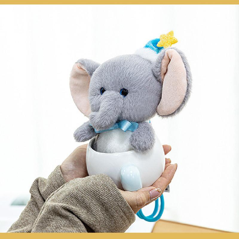 Niedlicher stehender Elefant Plüsch Schlüsselanhänger Mit Weichem Kurzem Flor Für Taschen Dekorationen