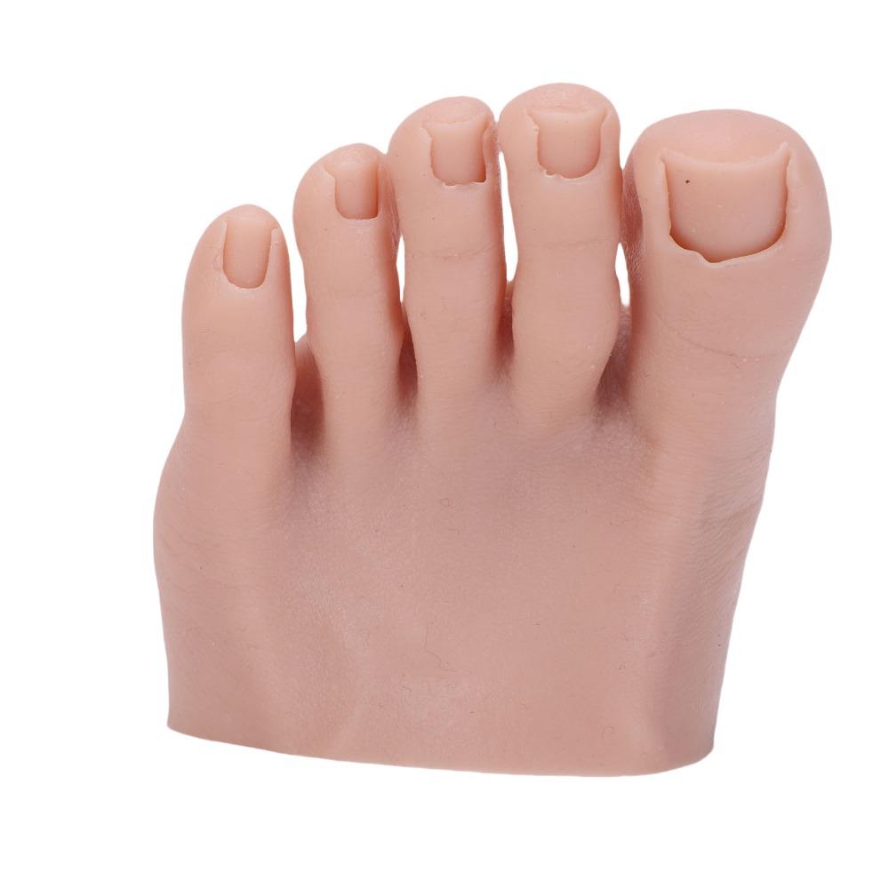 Soft Silicone Nail Art Training Foot Dark Skin Half Foot Mannequin For Nail Art Training