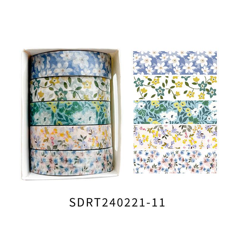 Spring Flower Romance Washi Tape & Sticker Set for Planners