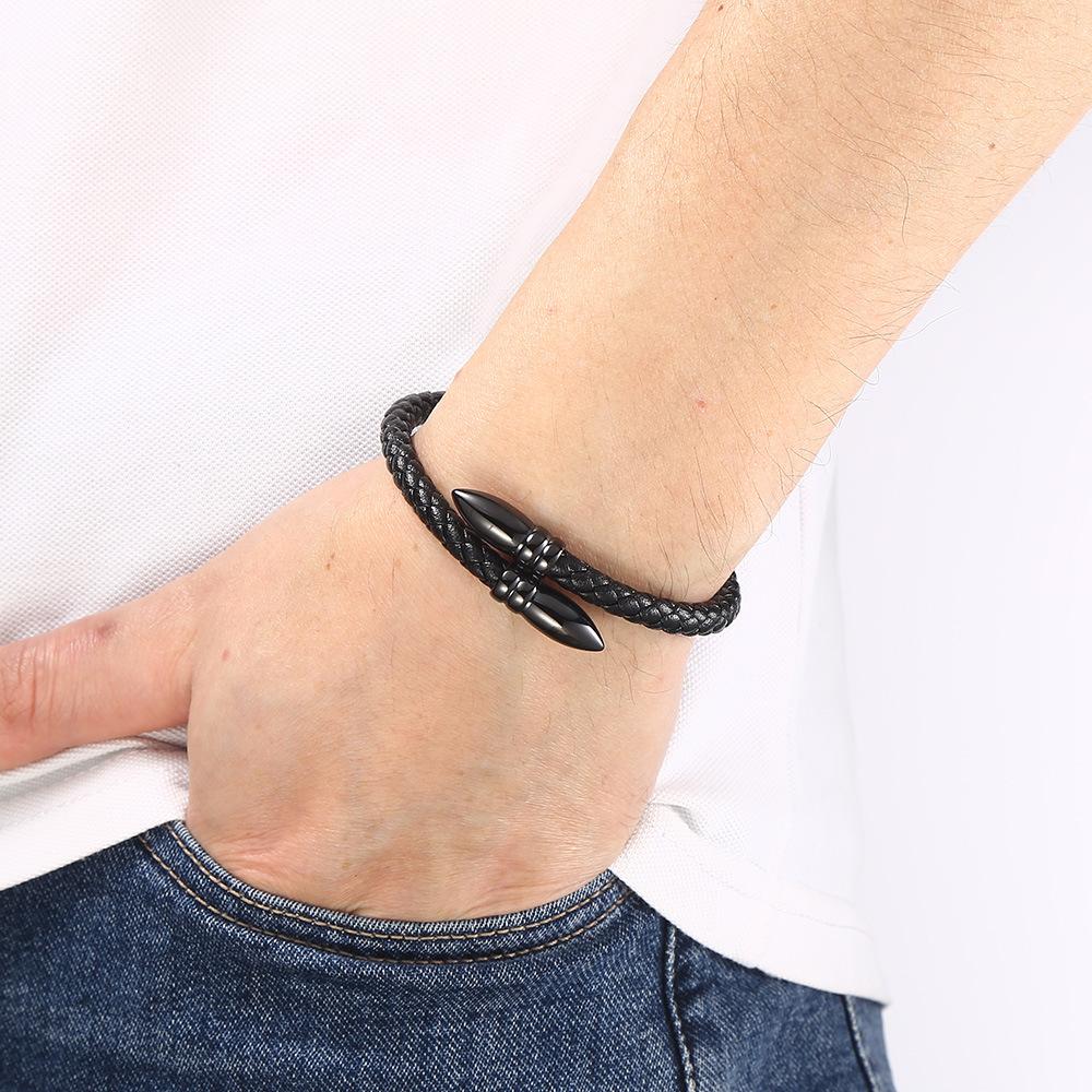 New Charm Men Bracelets Leather Rope Braided Bangles Style Women Trendy Jewelry Gifts