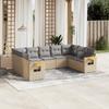 Vidaxl 9-Cz. Garden Furniture Set With Cushions, Beige, Poly Rattan