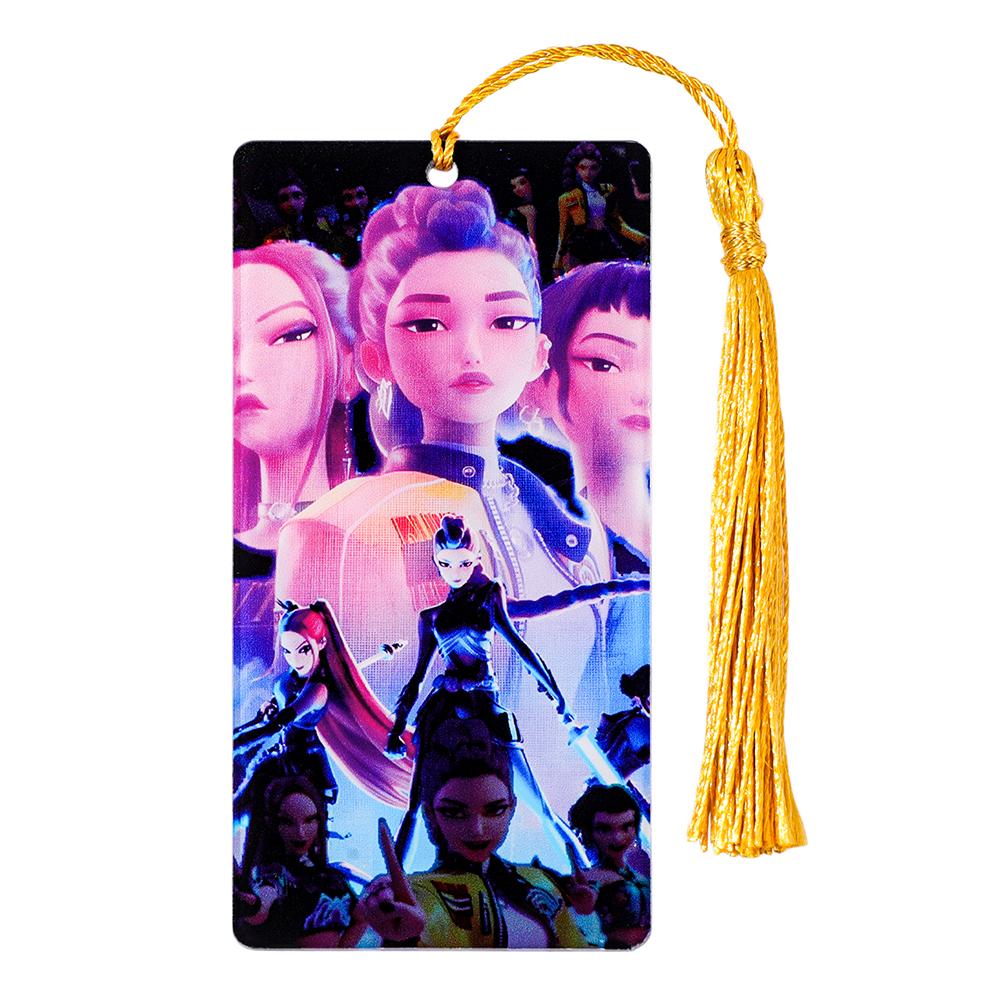 K-POP Demon Hunters Acrylic Bookmark with Tassels - Anime Rumi Mira Collectible Gift for Fans, Reading Marker Student Souvenir