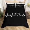 Cat Duvet Cover Polyester Pattern With Hipster Playful Feline Characters, Decorative 3 Piece Twin Bedding Set With 2 Pillow Sham