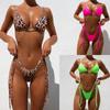 Kostium kąpielowy damski Solidne Bikini Sexy Side Tie Stringi Brazylijskie stroje kąpielowe Kostiumy kąpielowe