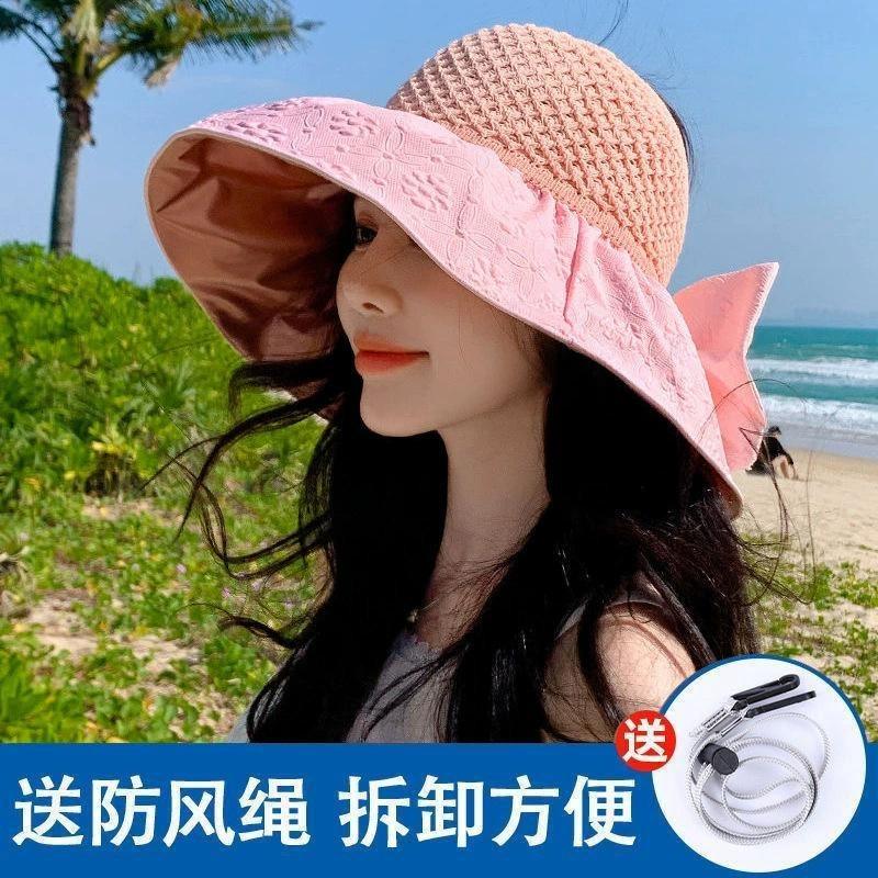 Sunscreen hat summer female sunshade UV protection empty top vinyl shell hat large brim sunshade face outdoor cycling hat