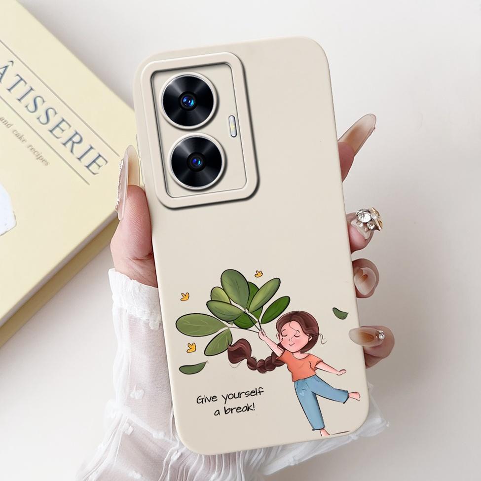For Realme C55 Case RMX3710 Silicone Cute Cat Fashion Butterfly Flowers Love Painted Cover For Realme Narzo N55 Phone Case Funda