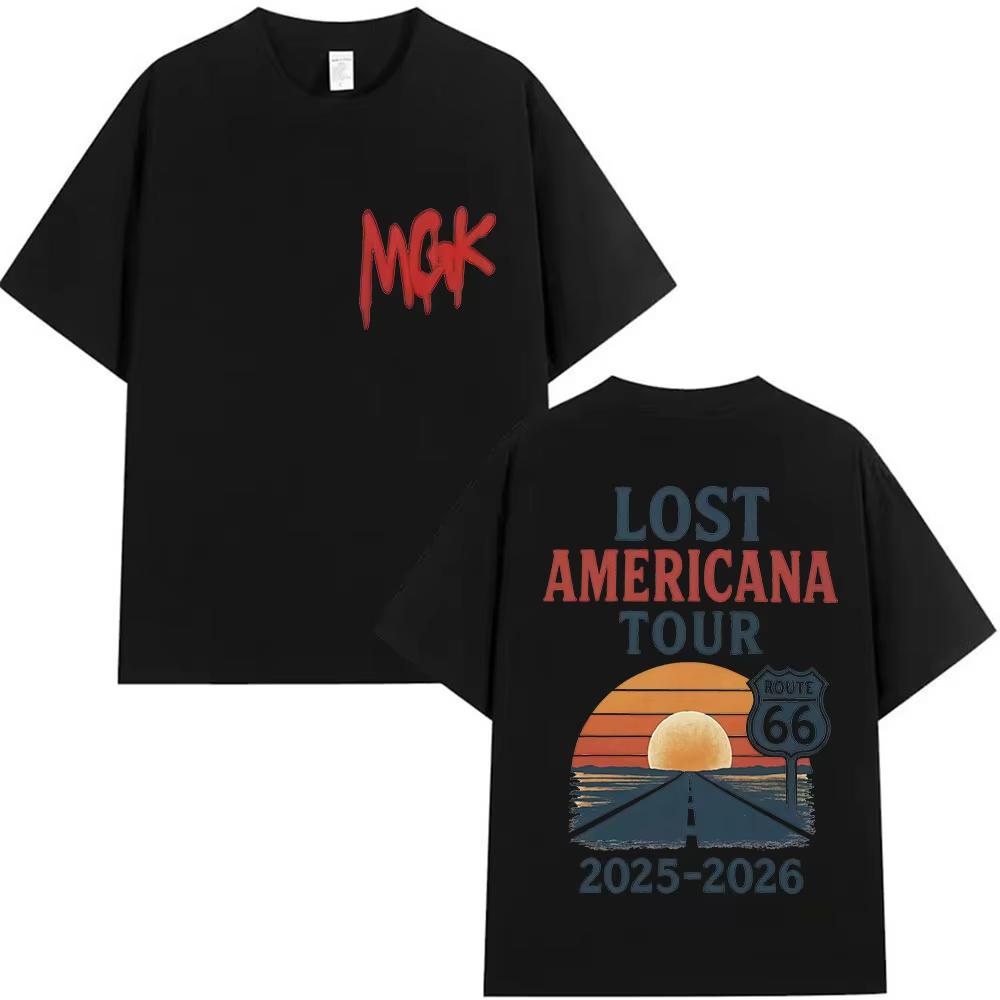MGK Lost Americana Tour 20252026 Grafische T-shirts Mannen Vrouwen Harajuku Vintage Oversized T-shirts Zomer Mannen Katoenen Tops T-shirt