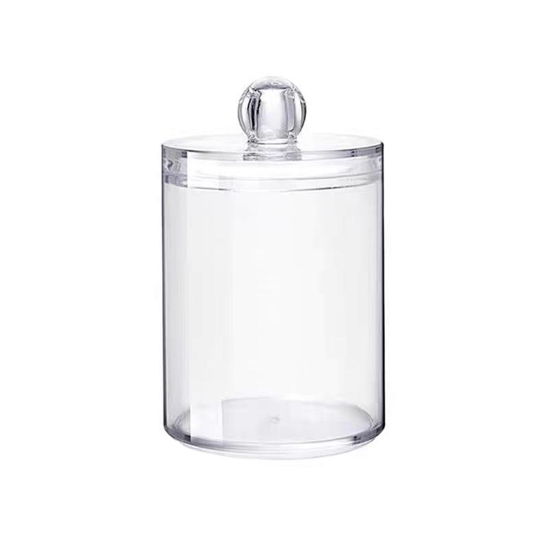 Transparent Cotton Swab Makeup Pad Dispenser Storage Box Multifunctional Bathroom Cosmetics Storage Box Cotton Round Holders