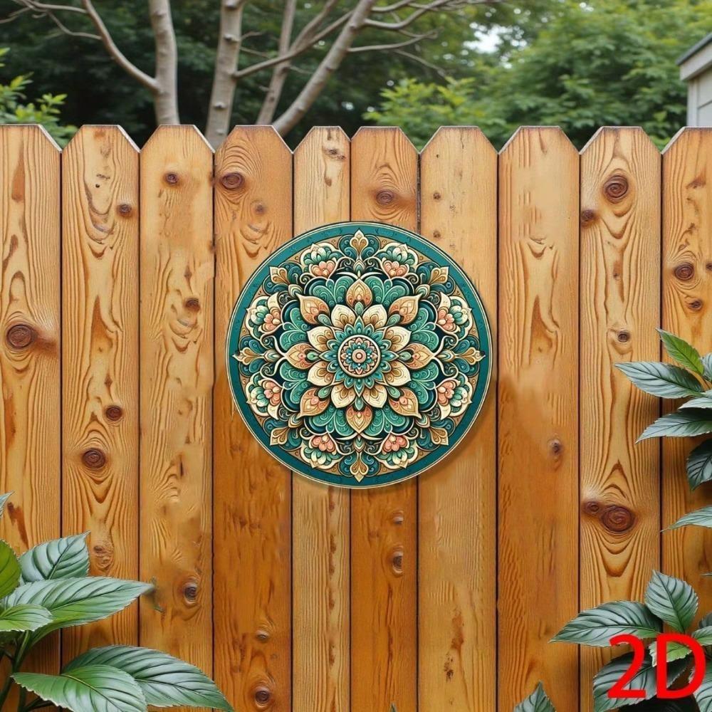 Metal Tin Sign Vintage Wall Decor Floral Round Plaque for Indoor Outdoor Hanging