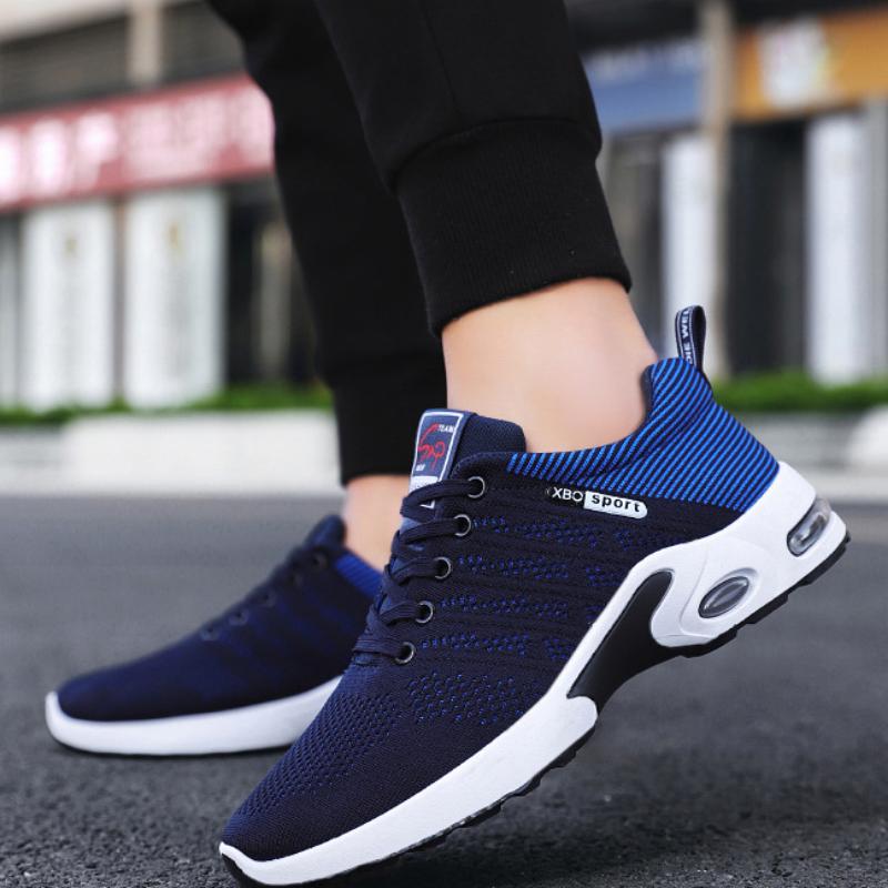 New Trendy Breathable Lace-up Running Shoes Lightweight Casual Men's Soft-soled Sports Shoes