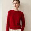 Reiner Kaschmir Damen Lockerer Pullover - Rundhalsausschnitt, Einfarbig, Warme Strickware für Herbst/Winter
