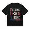 Women's Slight Stretch Classic T-Shirt Distressed Feeling Dog Theme Art Tee