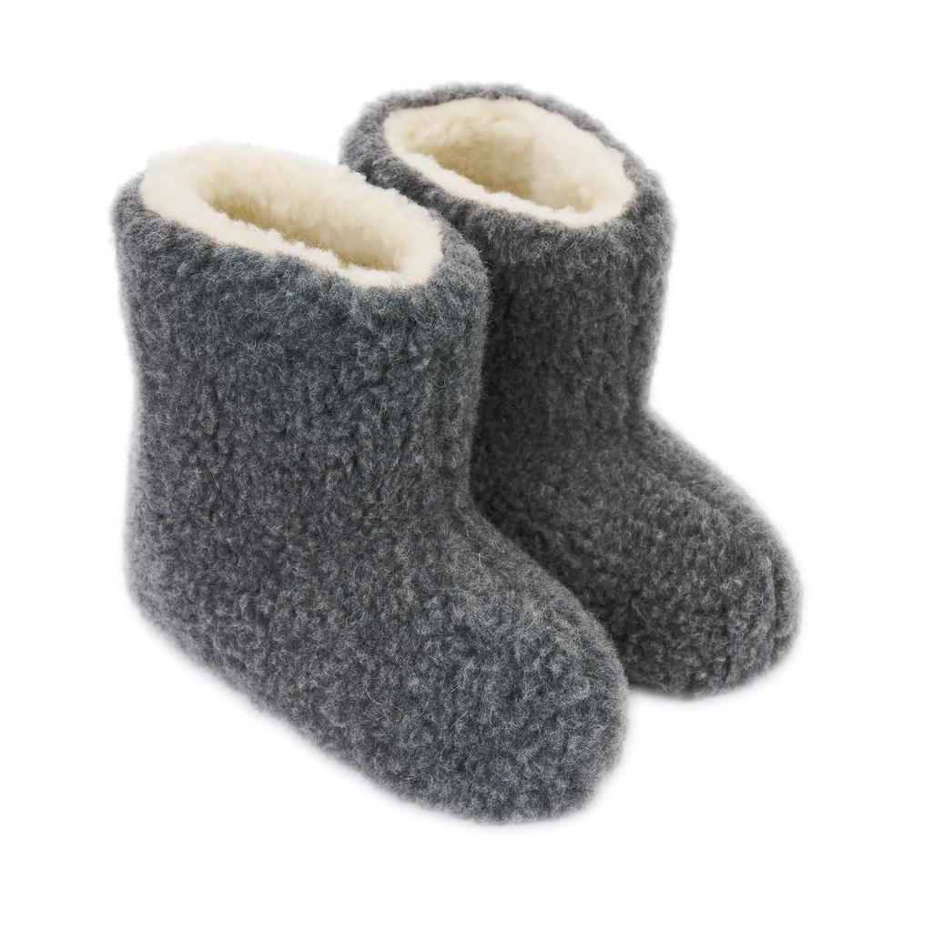 Dark Home Slippers, Woolen Highlander Slippers, Fluffy 45/46