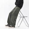 Spring and Autumn New American Trendy Brand Pleated Washed Scimitar Overalls Men's Retro Street Loose Wide-leg Floor-mopping Trousers