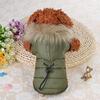 Warme Kleine Hondenkleding Winter Effen Kleur Jas Zachte Bont Capuchon Puppy Jas Taille Gevuld Warme Outfits voor Chihuahua Bichon