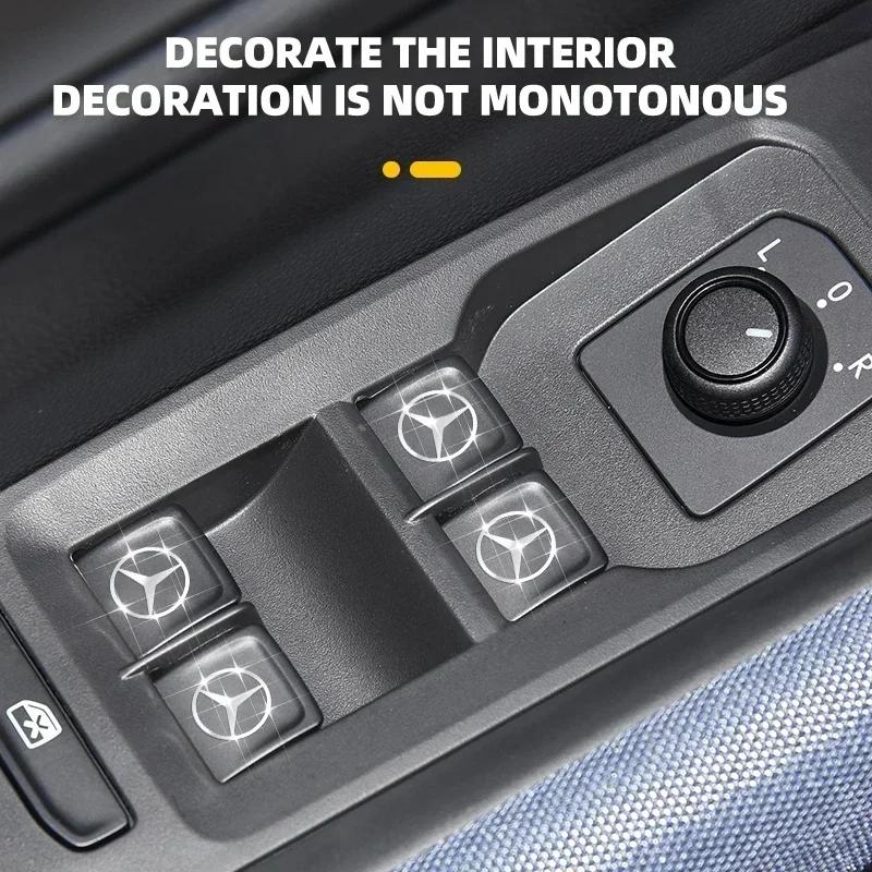XCEAA1 Hot W204 2025 For Benz AMG 2/5/10pcs 3D Metal Car Interior Decoration Stickers For Mercedes Benz B/C/E/S Class A Class C200L GLC