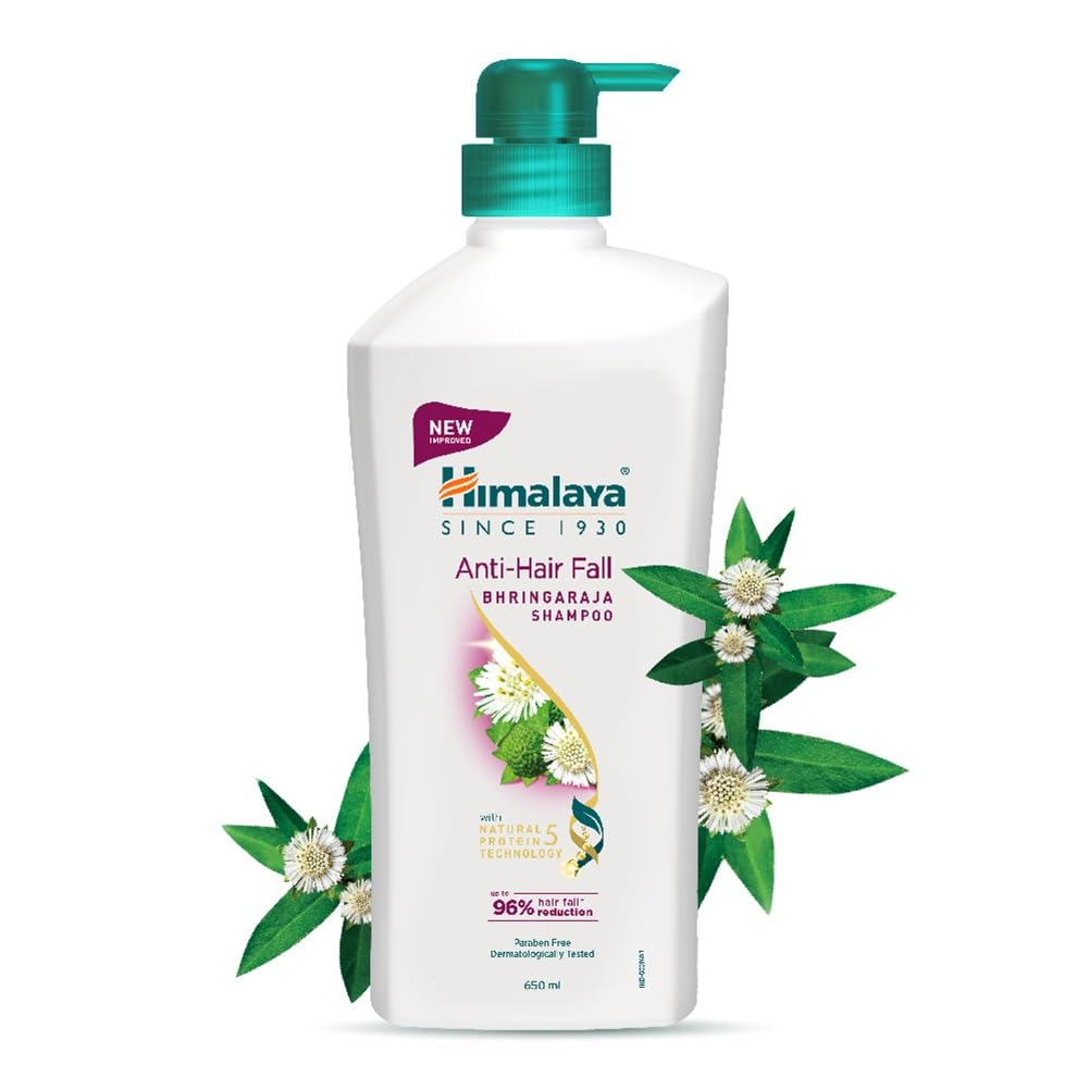 Himalaya Anti-Hair Fall Bhringaraja Shampoo, Reduces Hair Fall, Makes Hair Healthy, With Bhringaraja & Palasha,for Men and Women, 650ml