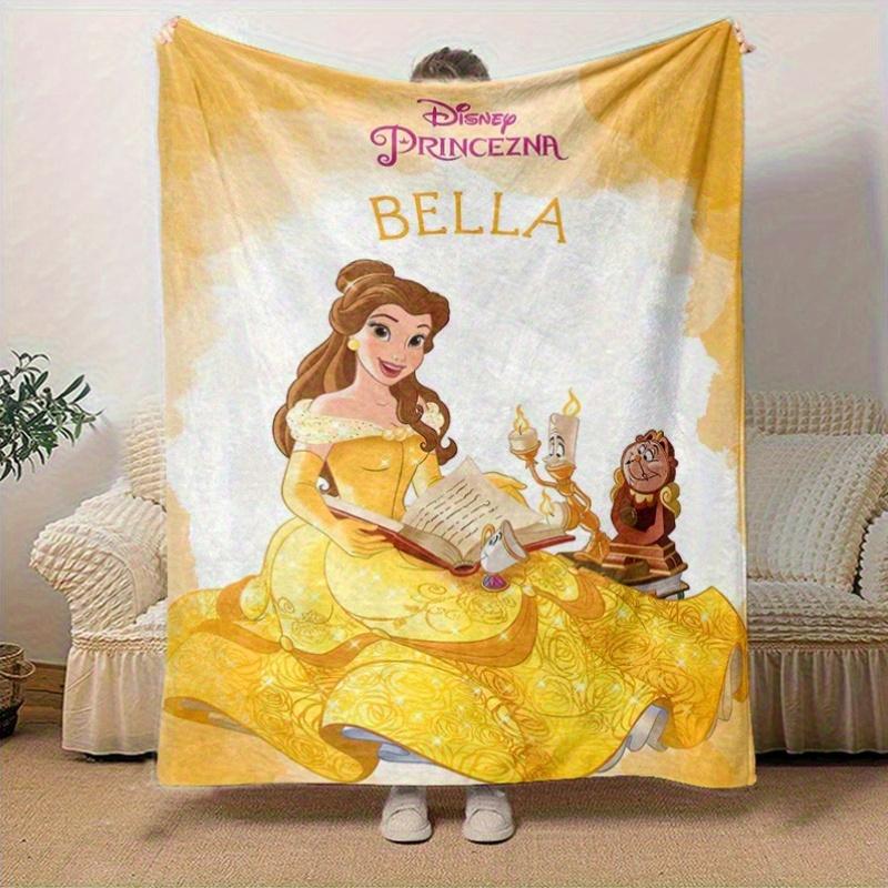 1pc, Disney Princess Bella Throw Blanket Soft Flannel Coverlet for Bed, Couch, Travel, Camping, Car, Beach, Office Nap Perfect Gift