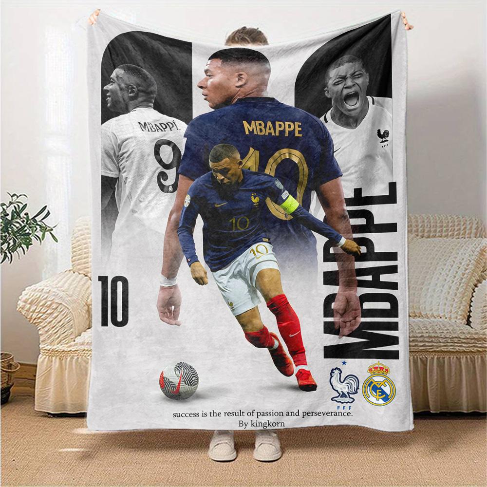Mbappé's Dynamische Jubel-Decke Weich & Gemütlich Geeignet für Stuhl Wohnzimmer Bettwäsche Vier Jahreszeiten Mehrzweck Wärmende Dekoration
