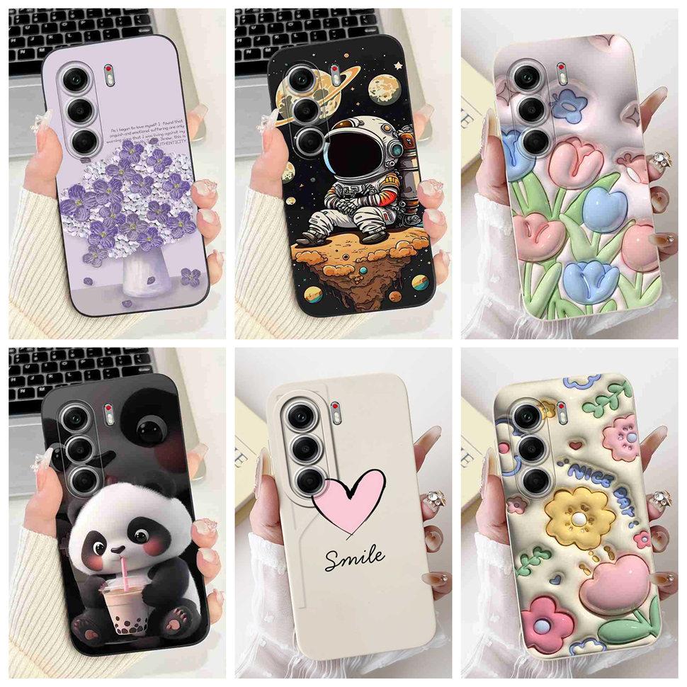 For Tecno Camon 40 Pro 5G 6.78" Case Cartoon Panda Astronaut Soft Silicone Matte Cover For Tecno Camon 40PRO 5G Phone Shell