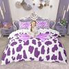 Homewish Rainbow Cow Print Duvet Cover Set For Girls Princess Bow Knot Bedding Set Cute Kawaii Bowtie Comforter Cover Set
