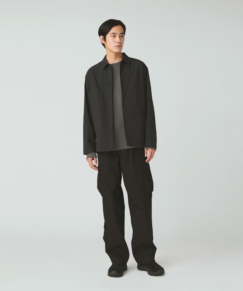 Snow Peak Nylon Tussah Utility Storage Shirt Long Size SH-25AU001 (Men's/Women's, Sleeve, BLACK, L)