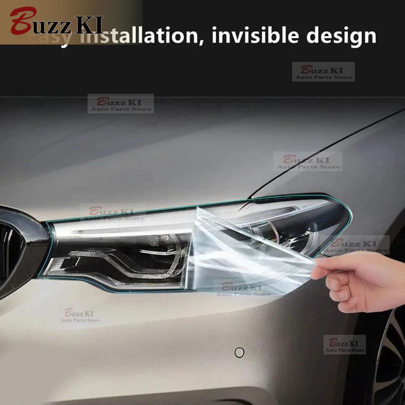 For BMW F32 F33 F36 4 Series M Performance 2 Pcs Car Headlight Protective Film Front Light Transparent Smoked Black TPU Sticker
