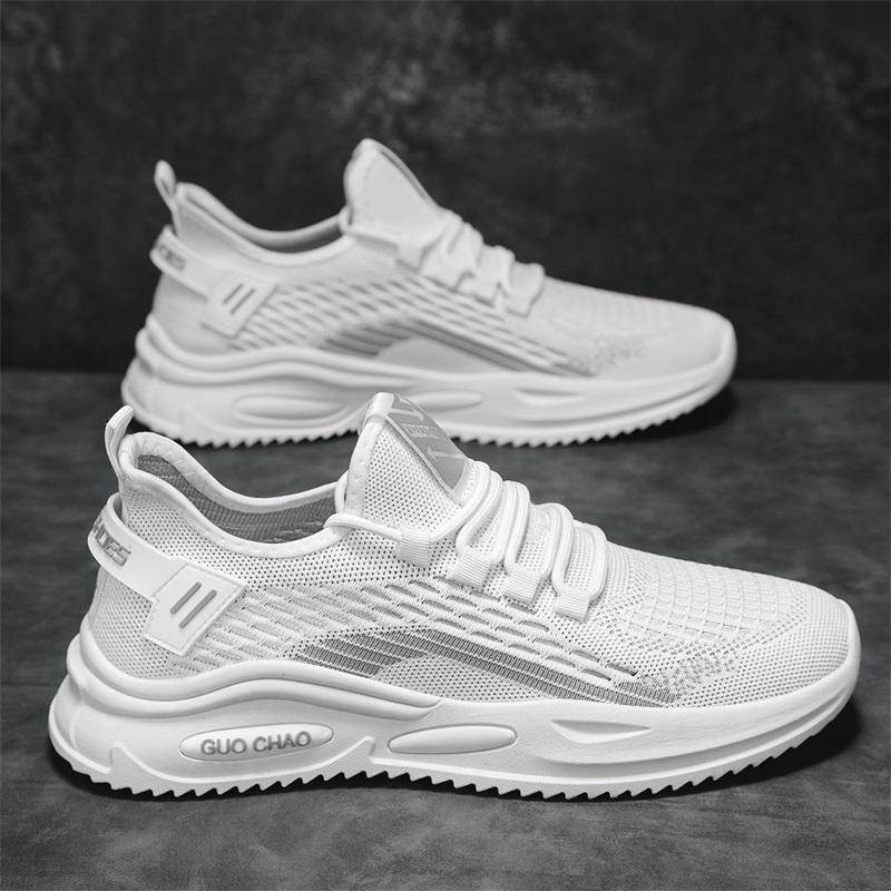 Fashion Spring White Casual Shoes Breathable Non Slip Walking Sneakers Men Shoes Outdoor 2025 Comfortable Fashion Lace Up Running Shoes
