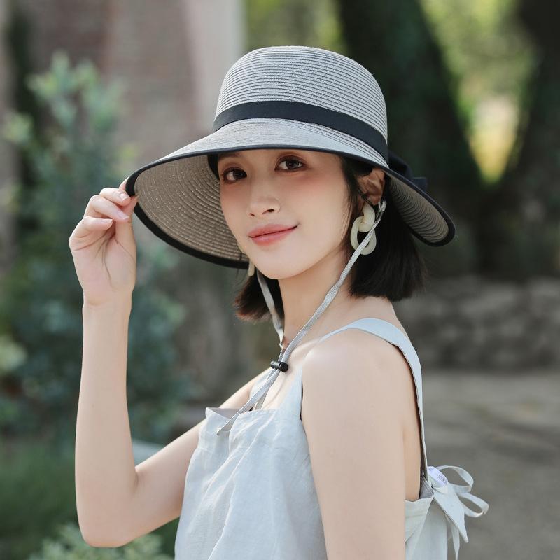 Wide Brim Bucket Sun Hat - UPF Protective, Drawstring Closure, Knitted Polyester, Inelastic, Breathable, Holiday Essential for Outdoor Activities