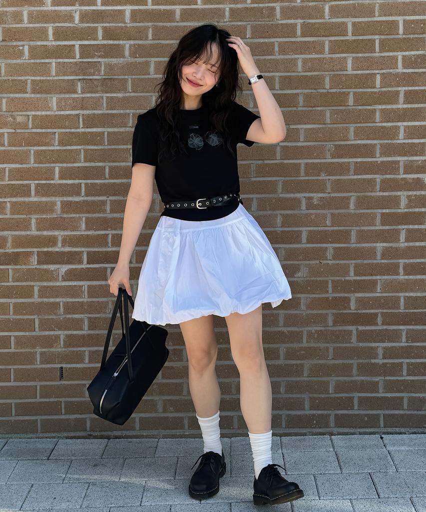 TMAKER Balloon Mini Dress Wt