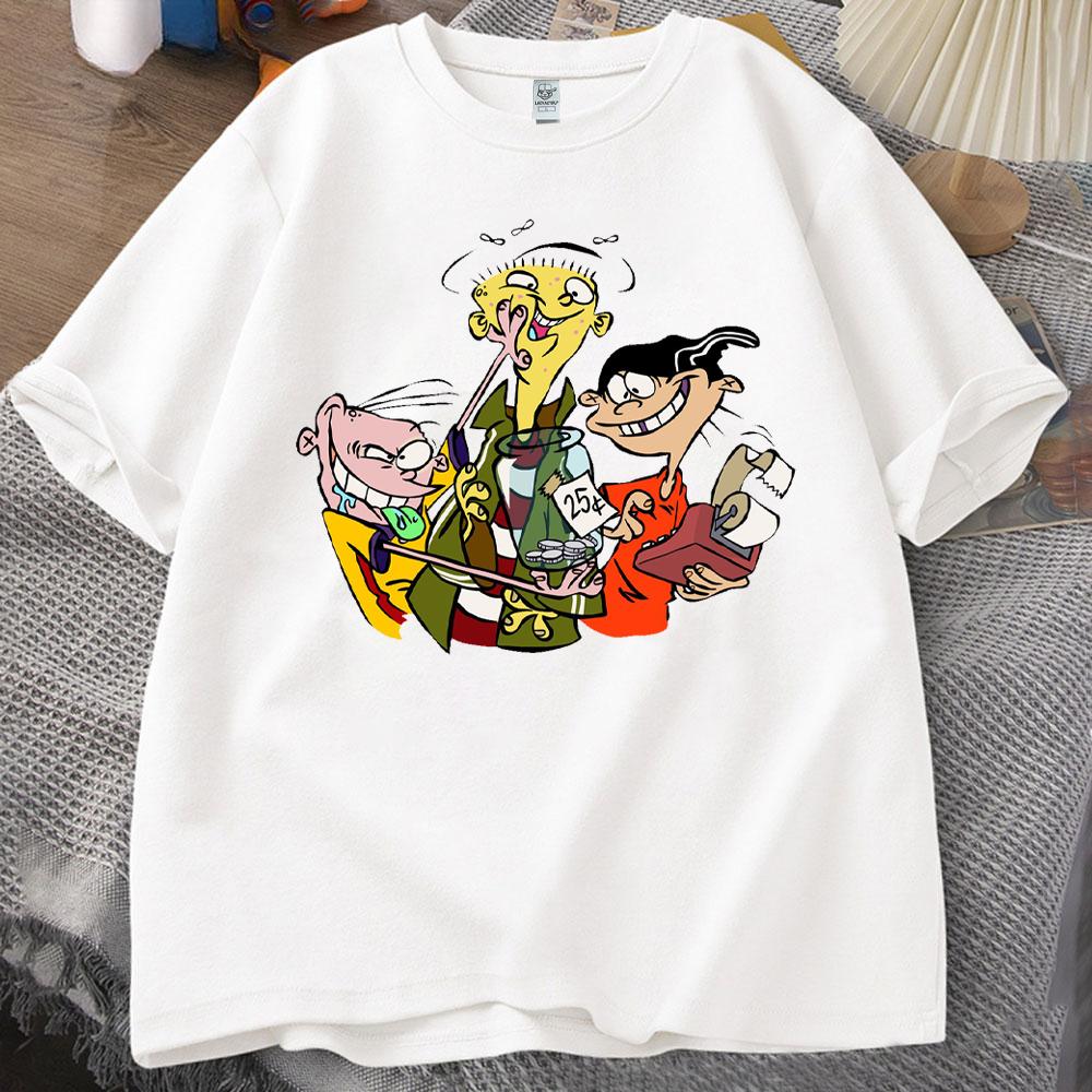 T-shirt Unisexe EdEdd N Eddy T-shirt Imprimé EdEdd N Eddy Hauts EdEdd N Eddy Années 90 T-shirt Drôle Personnage de Dessin Animé Coton Haute Qualité