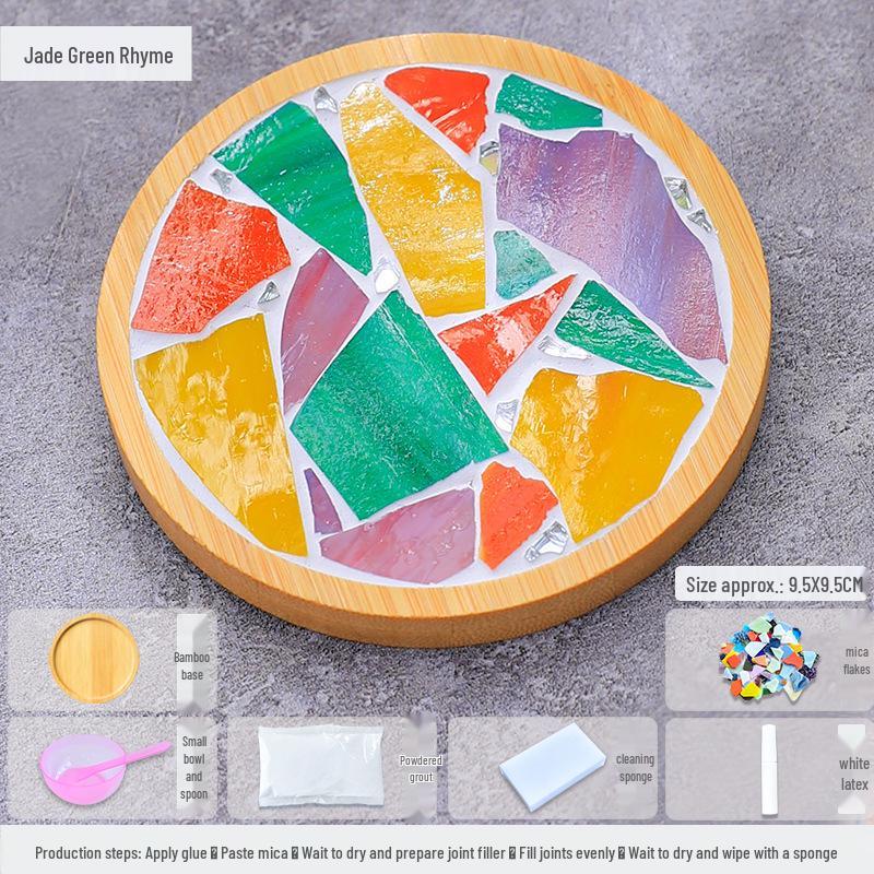 Sous-verre et dessous de plat en mosaïque de mica et bambou, kit de bricolage pour étudiants et enfants