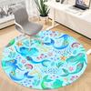 1pc Mermaid OceanChair Carpet for Office, Indoor Non-Slip Washable Polyester Fiber Carpet, Mat For Office, Machine Washable