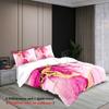 3-delige blauw en roze marmerpatroon beddengoedset, 1*dekbedovertrek+2*kussensloop, voor queen, king, tweepersoons slaapkamer