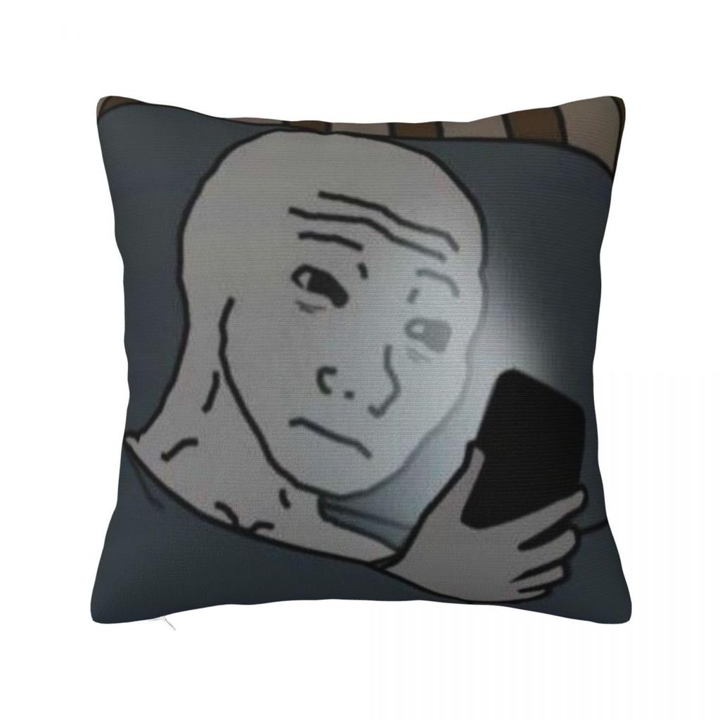 Stylish Bedroom Wojak Memedecorations Pillowcases Accessories Pillow Cover Zipper Multi-Size