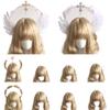 1Set Halo Crown Angel Feather Wings Headpiece Halo Goddess Headband KC Headdress Headdress Accessories Gothic Lolita