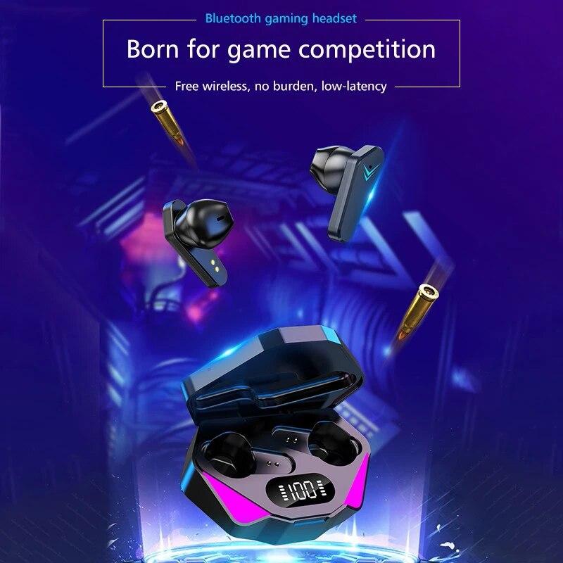 Gaming Earphone Wireless Bluetooth Earphone With Mic Bass Audio Sound 9D Stereo Music HiFi Headset For Gamer All Phones
