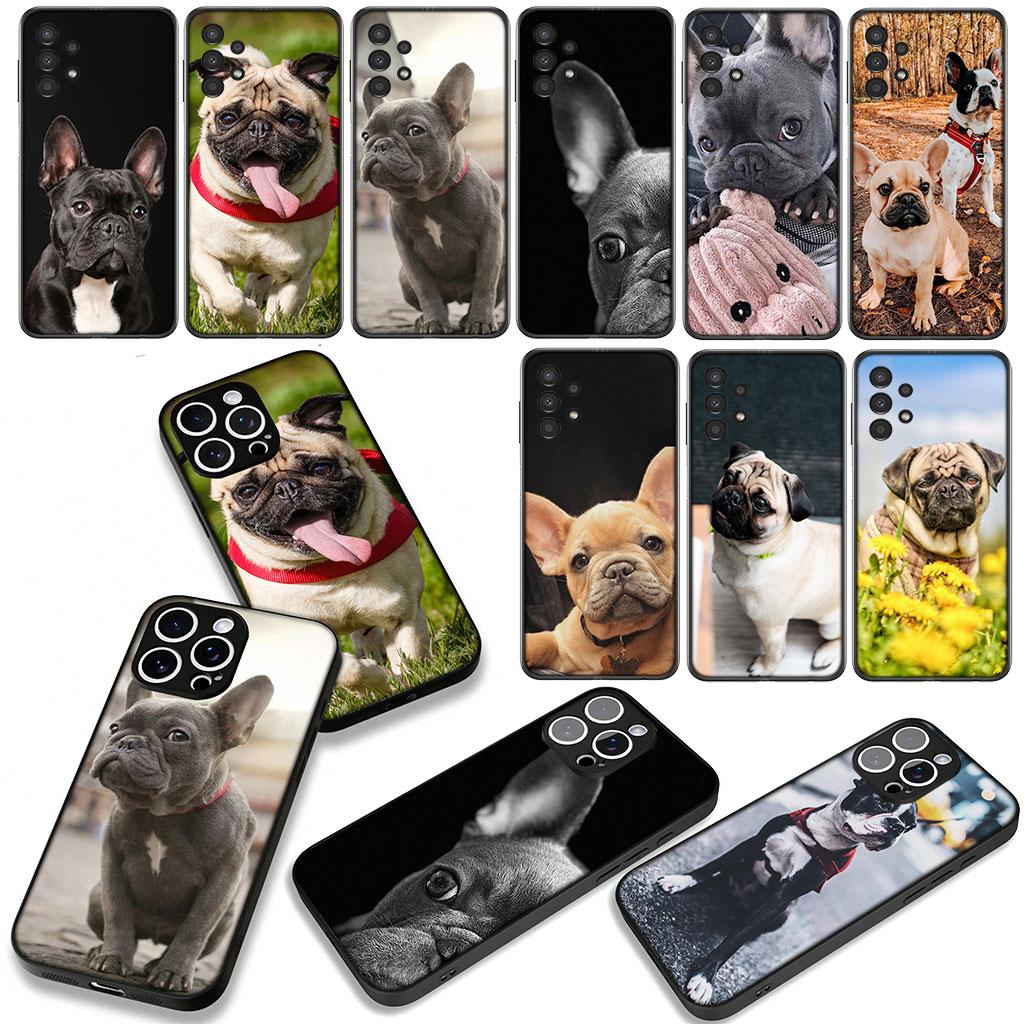 for Samsung Galaxy A25 A37 A57 A12 A14 A31 A41 A50 A51 A70 A71 A72 A21S A04 M15 Note 20 9 8 10 Phone Case Pet France Dog Bulldog