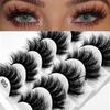 5 Pairs Of Chemical Fiber False Eyelashes, Natural Thick Eyelashes 8D Stereo False Eyelashes