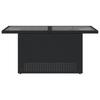 Garden Table with Glass Top Black 100 x 55 x 73 cm Poly Rattan