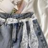 Sweet Lace Waistband Long Dress Jeans Belt Unique Gauze Waist Belt Spicy Girls