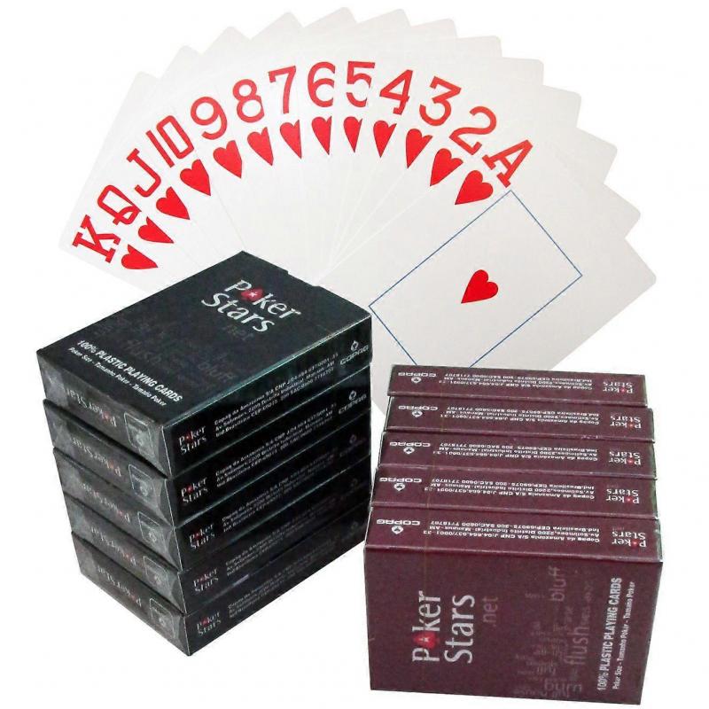 Cards for Poker Stars,Playing Cards, 100% PVC Plastic Professional Poker Card Deck, Black/Red, 54 Cards, International Standard Size