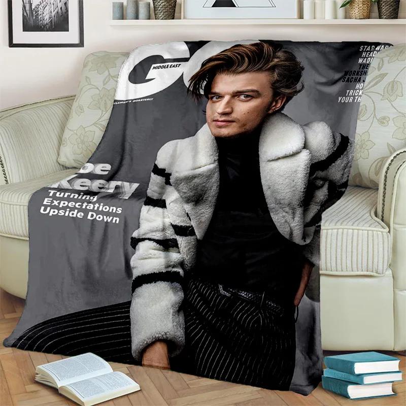 Joe Keery Aktorius 3D spausdinimo HD pledas, minkštas užklotas namams, miegamajam, lovai, sofai, iškylai, kelionėms, biurui, poilsio uždangalas, vaikams