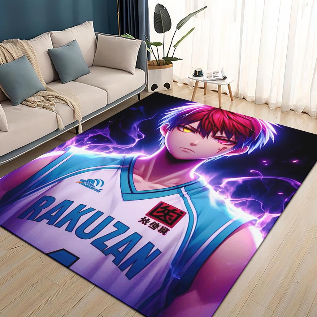 3D Cartoon Kuroko Basketball Anime Teppich für Wohnzimmer Schlafzimmer Zuhause Sofa Dekoration, Kinder Spiel Rutschfeste Bodenmatte