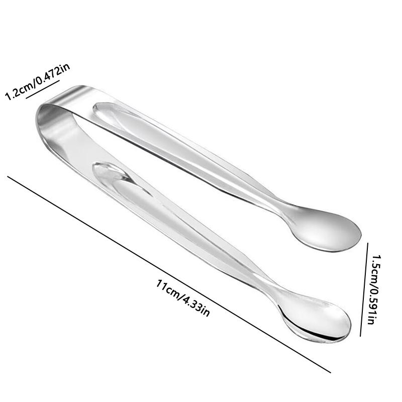3pcs Stainless Steel Sugar Cube Tongs Portable Small Barbecue Food Tongs Food Grade Metal Lemon Clip Kitchen Accessories