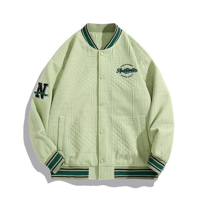 Baseball Uniform Jacket Spring and Autumn New American Trendy Brand Letter Embroidery Loose Casual Versatile Jacket Trendy Brand