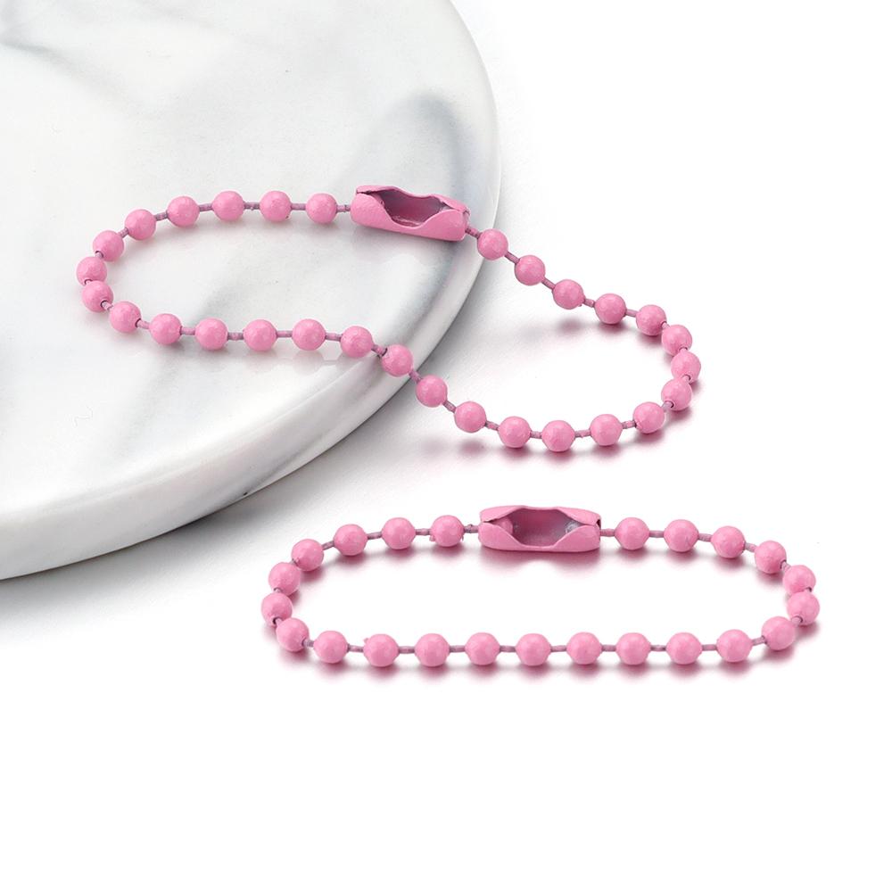 100Pcs/lot 10/12cm Iron Spray Paint Chain Colorful Ball Bead Connection Chain for Keychain Pendant Tag Chain Toy Hanging Chain